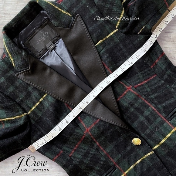 J.Crew Collection satin lapel Campbell tartan plaid wool blazer *shop@iamwarrior - Picture 8 of 12